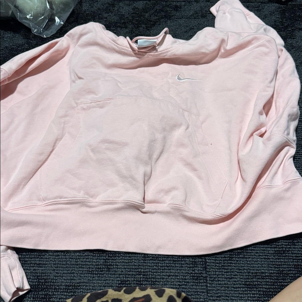 Pink Nike Cropped Hoodie